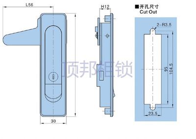 頂邦柜鎖 MS730-2 專為配電箱機(jī)柜門設(shè)計(jì)的便捷平面鎖
